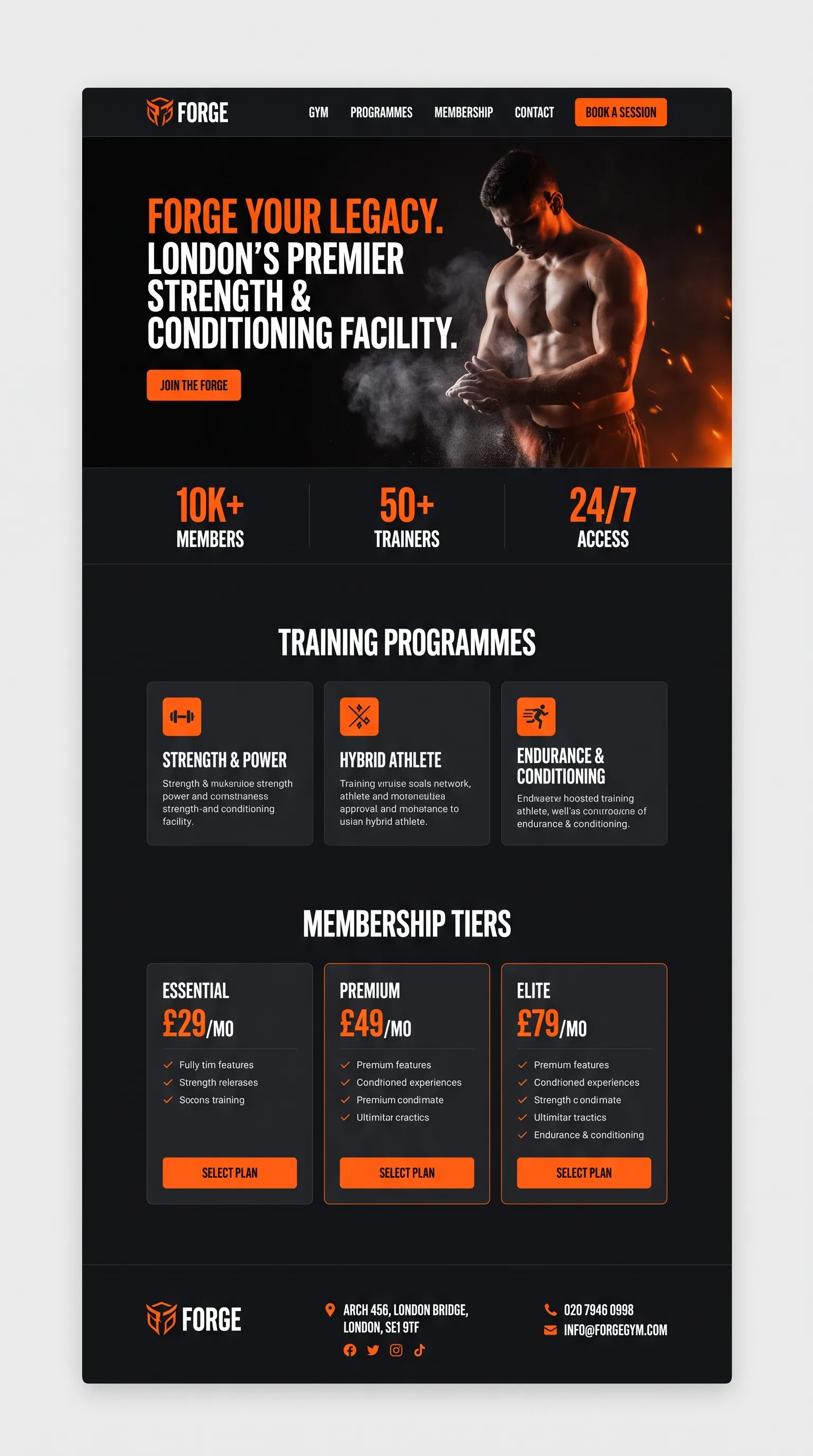 Gym & Fitness website design preview